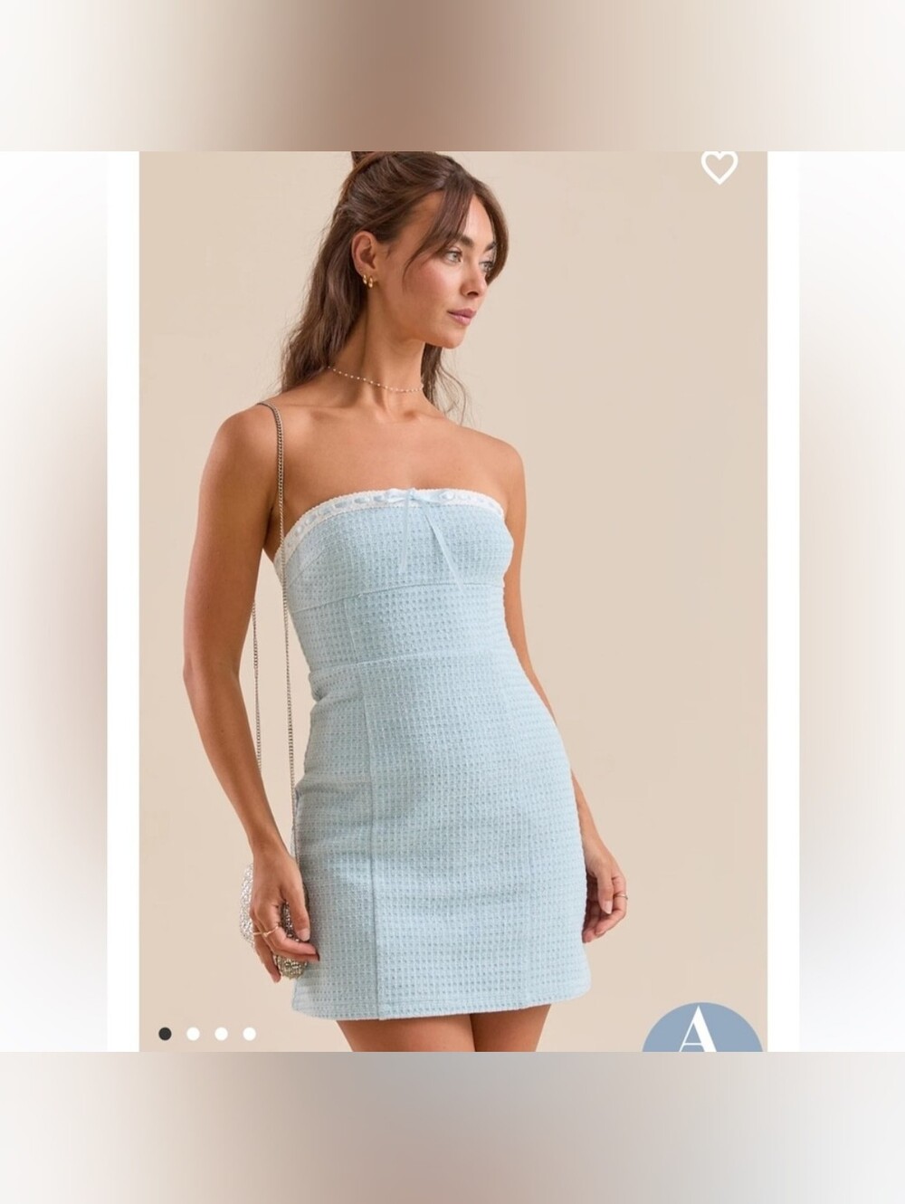 Altar'd State Addie Blue Tweed Mini Dress XL NWT
